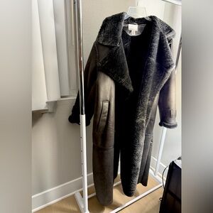 H&M Brown Shearling Trench Coat